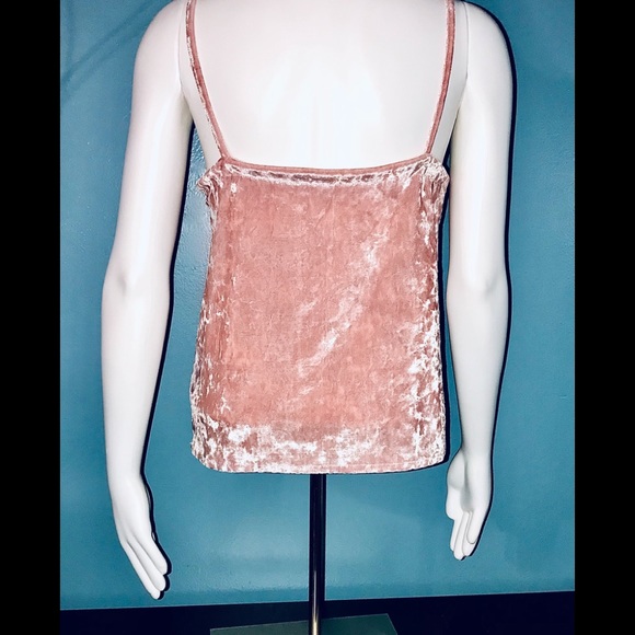 E Q • Pink Crushed Velvet Cami / size (L) NEW! - Picture 5 of 6
